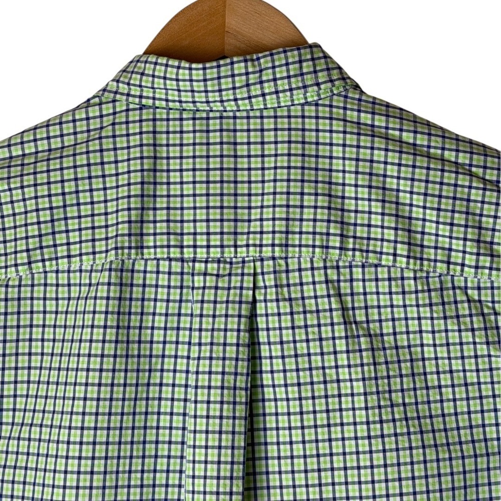 Ralph Lauren Button Down Shirt Kids XL Cotton Green Blue Gingham Plaid Preppy - Picture 5 of 10